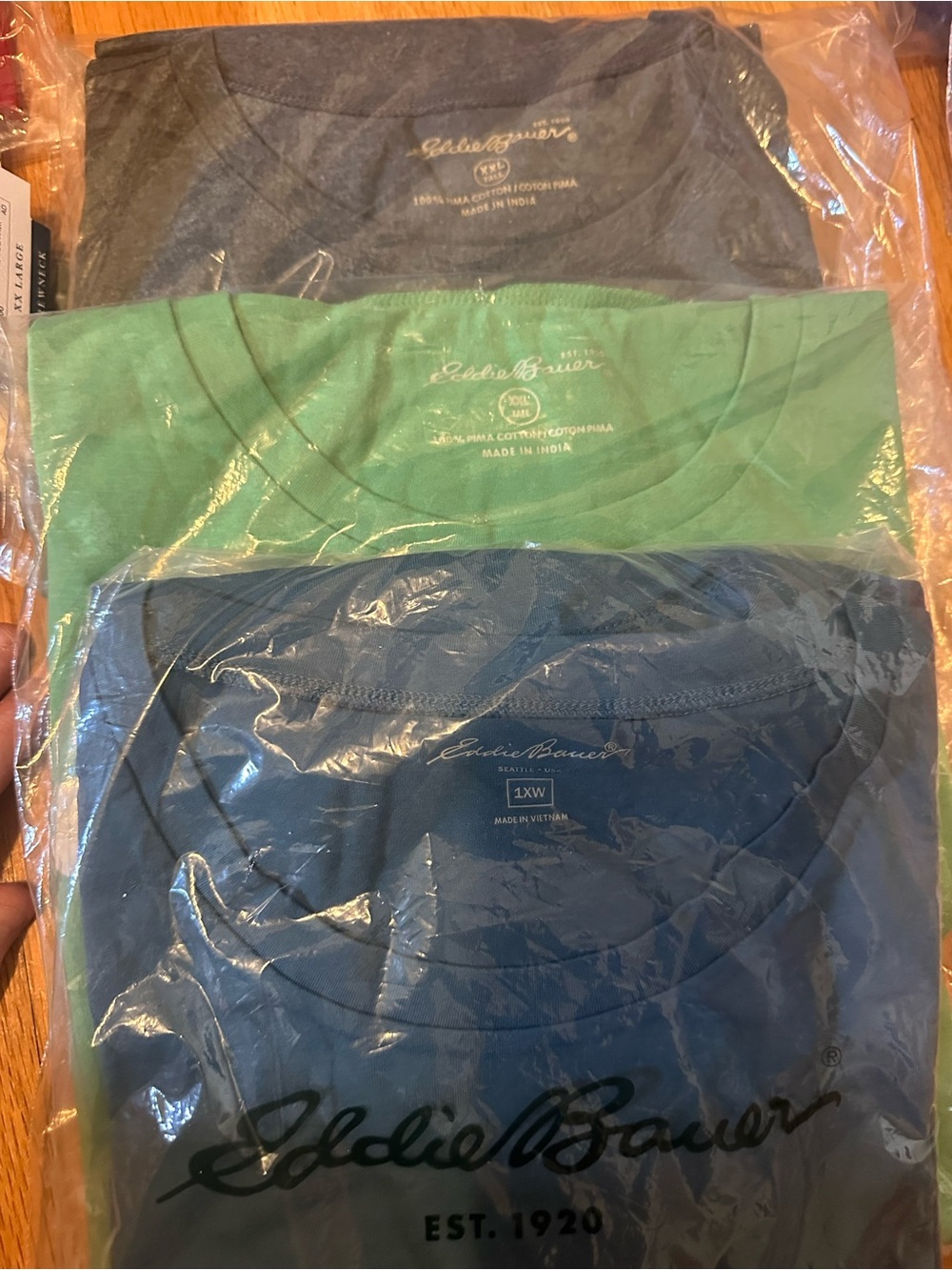 NWT 3 Eddie Bauer Long Sleeve Tees two XXL Tall and one 1XW